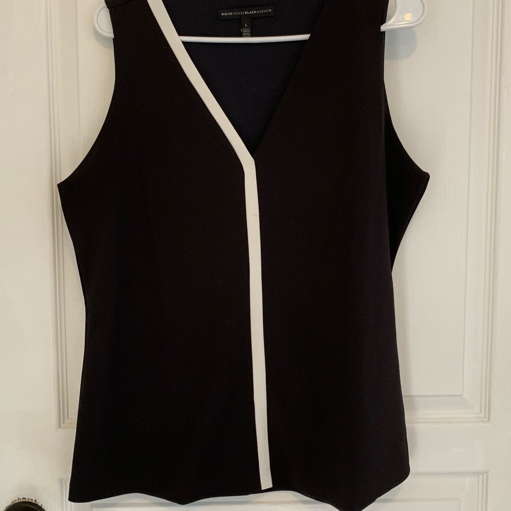 Black and white blouse White House Black Market